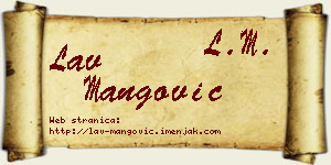 Lav Mangović vizit kartica